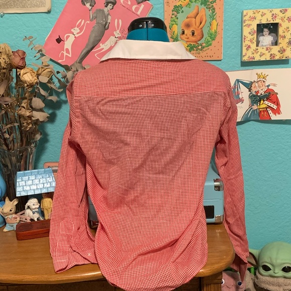 Rockabilly Western Style Gingham Button Up Blouse - Picture 2 of 6